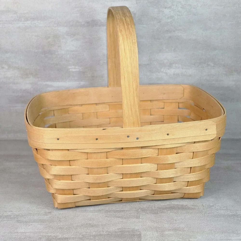 Vintage Longaberger Market Basket 2001 Fixed Stationary Handle, USA